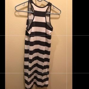 under the knee cotton striped dress